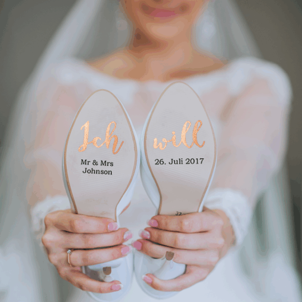 Schuhaufkleber "Ich Will" rosegold