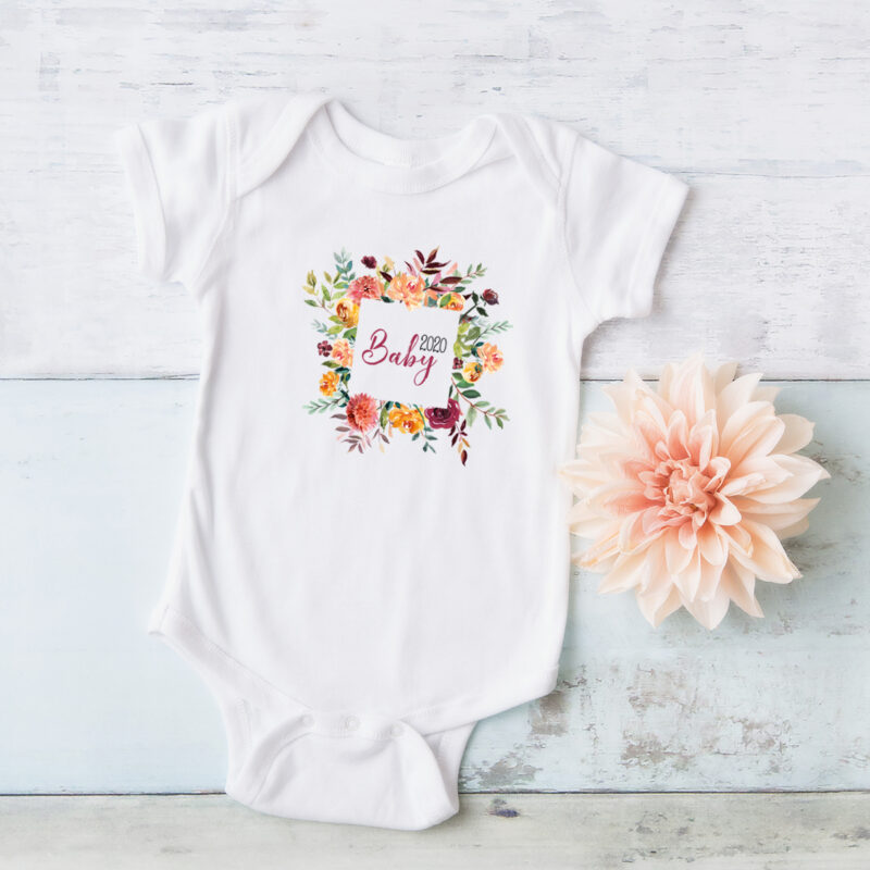Baby Body "Baby 2020" mit Blumen – Bild 5