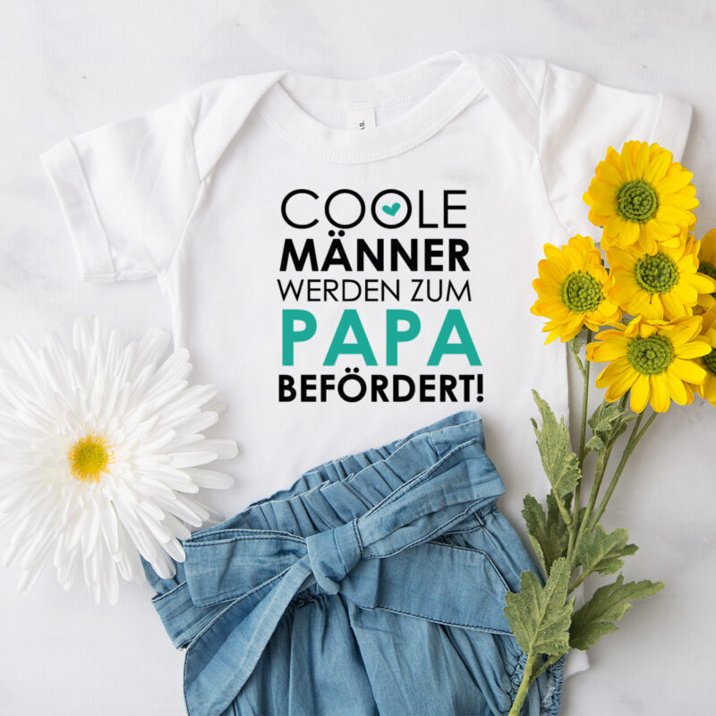 Baby Body "Coole Männer werden zum Papa befördert" türkis – Bild 4