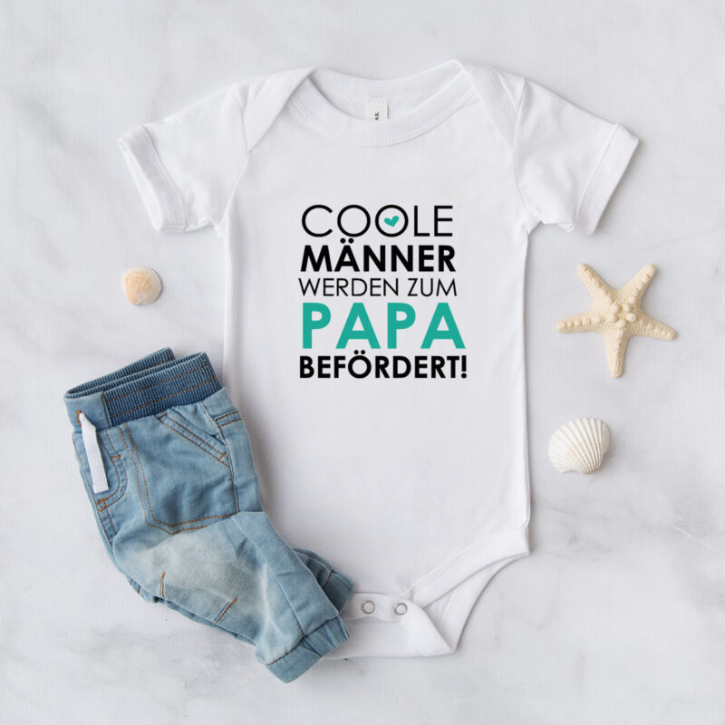 Baby Body "Coole Männer werden zum Papa befördert" türkis – Bild 3