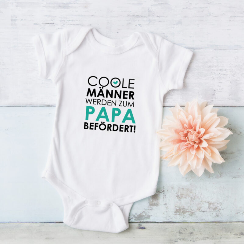 Baby Body "Coole Männer werden zum Papa befördert" türkis – Bild 2