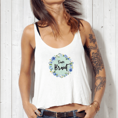 Bügelbild 14x14 cm Team Braut