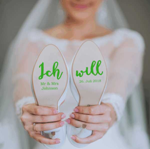 Schuhaufkleber "Ich Will" hellgrün