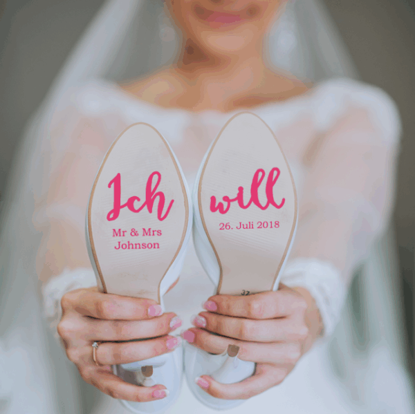 Schuhaufkleber "Ich Will" pink