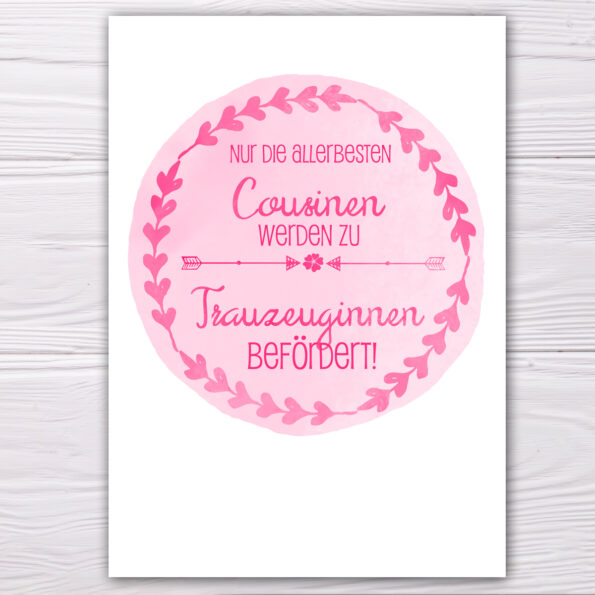 Cousine zur TZ – rund rosa