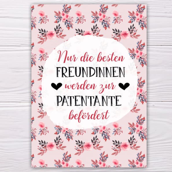 FreundinnenzuPatentante_Blumenrand-rosa-rot