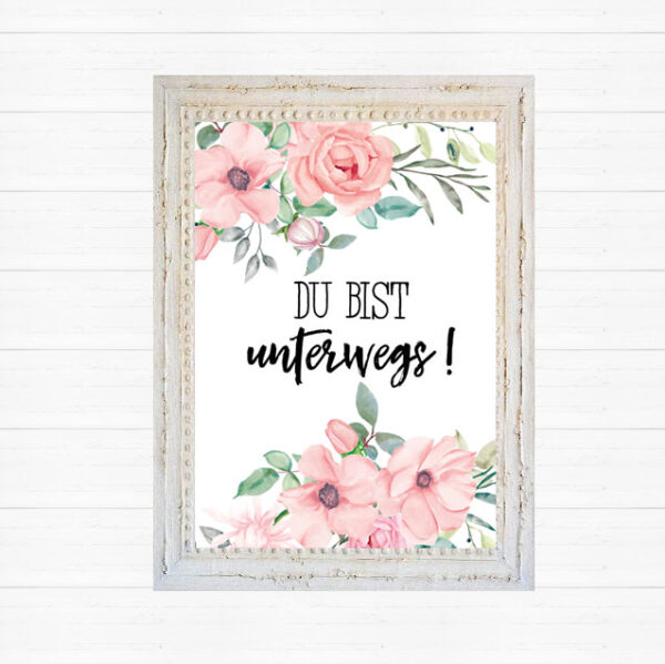 Postkarte Baby, unterwegs altrosa – Bild 2