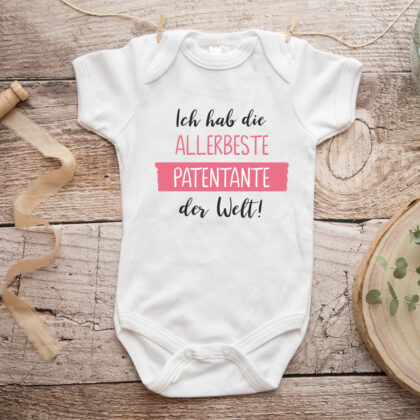 Baby Body "Beste Patentante der Welt" hellrosa