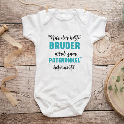 Baby Body "Zum Patenonkel befördert" türkis