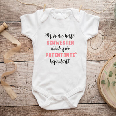 Baby Body "Zur Patentante befördert!" hellrosa