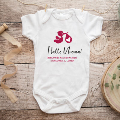 Baby Body "Hallo Uroma" pink