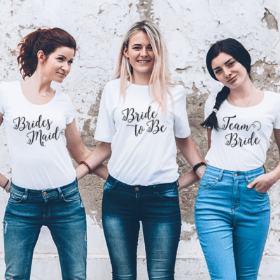 10 Bügelbilder für den Junggesellenabschied weiß/schwarz