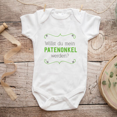 Baby Body "Willst du mein Patenonkel werden?" giftgrün