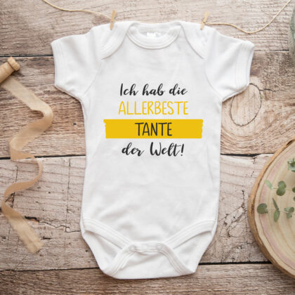 Baby Body "Beste Tante der Welt" gelb