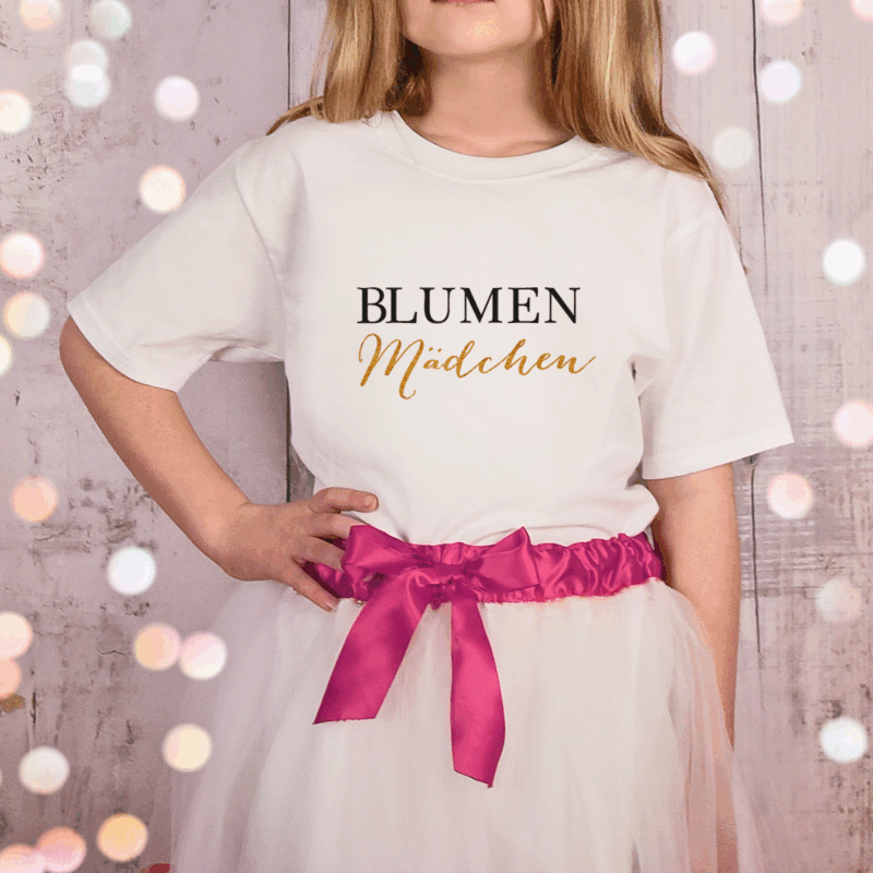 T-Shirt "Blumenmädchen" in gold aus 100% Baumwolle – Bild 2