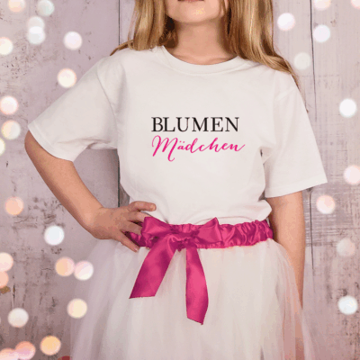 T-Shirt "Blumenmädchen" in pink aus 100% Baumwolle