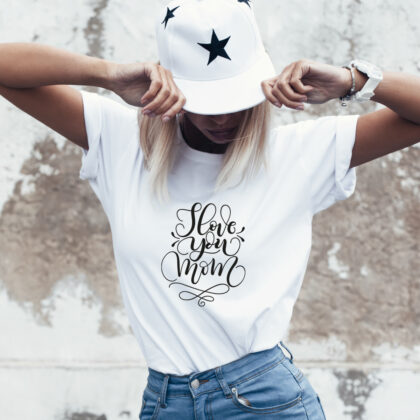 Damen T-Shirt "I love you mom" aus 100% Baumwolle