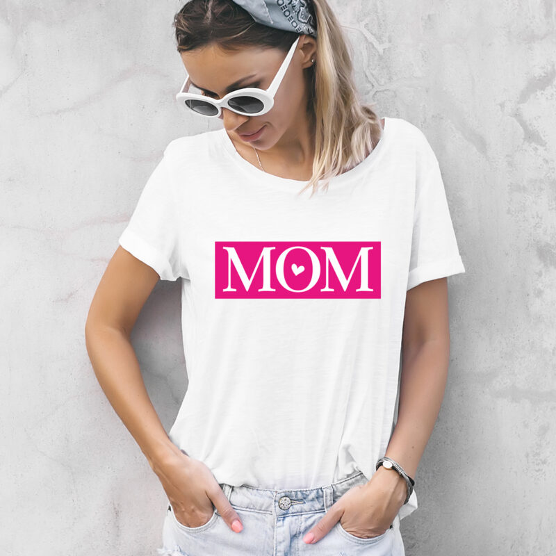 Damen T-Shirt "Mom" aus 100% Baumwolle