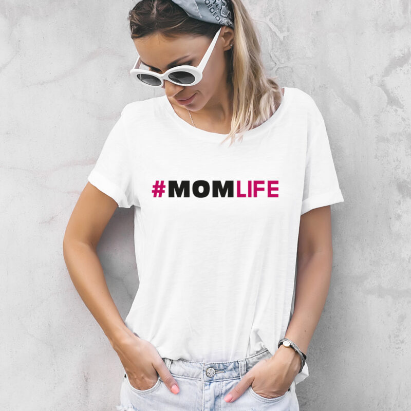 Mama T-Shirt "#momlife" aus 100% Baumwolle – Bild 2