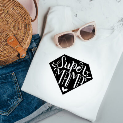 Damen T-Shirt "Super Mama" aus 100% Baumwolle