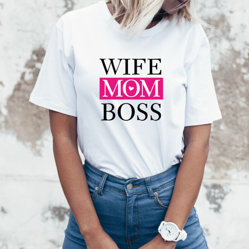 Damen T-Shirt "Wife Mom Boss" aus 100% Baumwolle – Bild 2