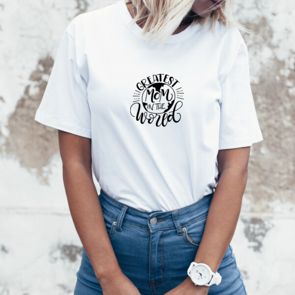 Damen T-Shirt "Greatest Mom in the World" aus 100% Baumwolle – Bild 3