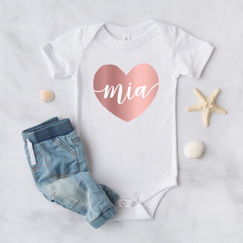 Baby Body Name in rosegoldenen Herz – Bild 4