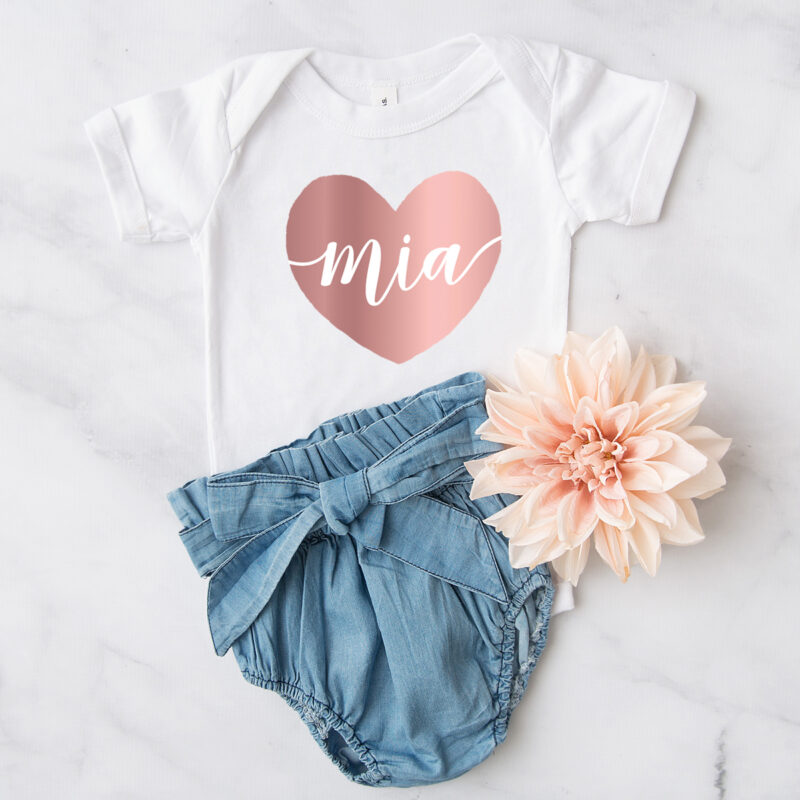Baby Body Name in rosegoldenen Herz – Bild 3