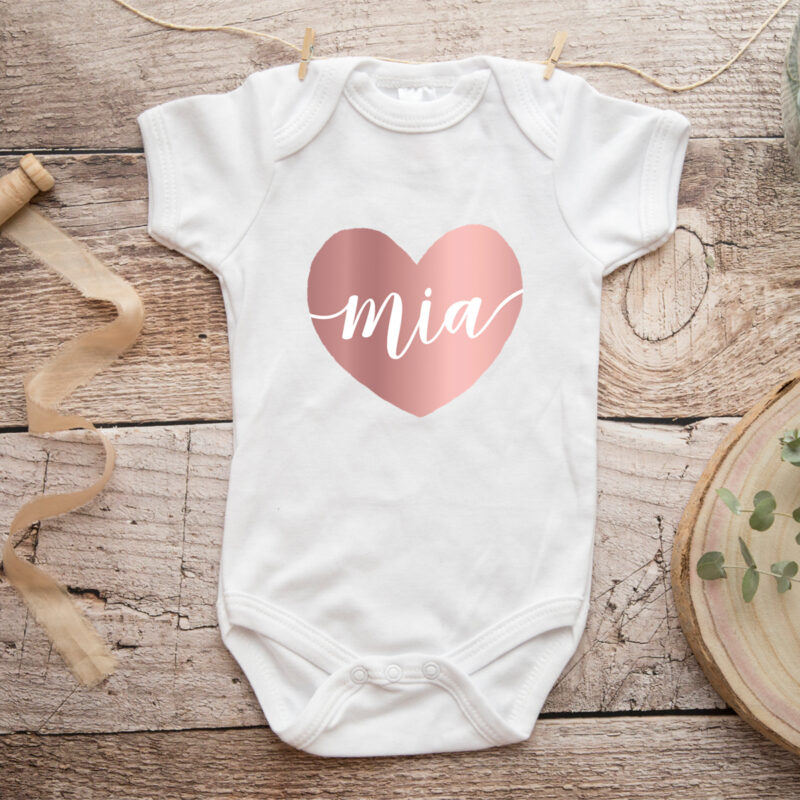Baby Body Name in rosegoldenen Herz – Bild 2