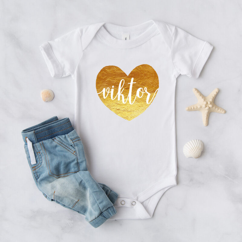 Baby Body Name in goldenen Herz – Bild 3