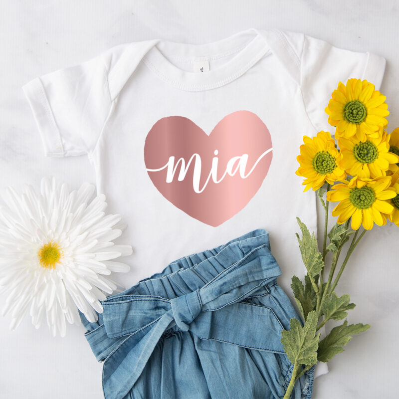 Baby Body Name in rosegoldenen Herz – Bild 5