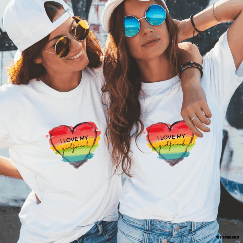 Paar T-Shirts "I love my girlfriend" für gleichgeschlechtliche Paare – Bild 2