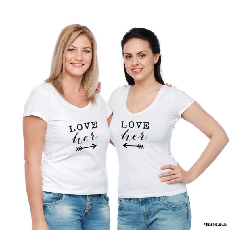 Paar T-Shirts "Love her & Love her" – Bild 2
