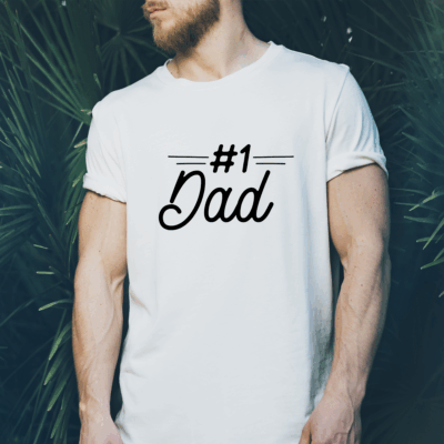 Herren T-Shirt "#1 Dad" weiß aus 100% Baumwolle