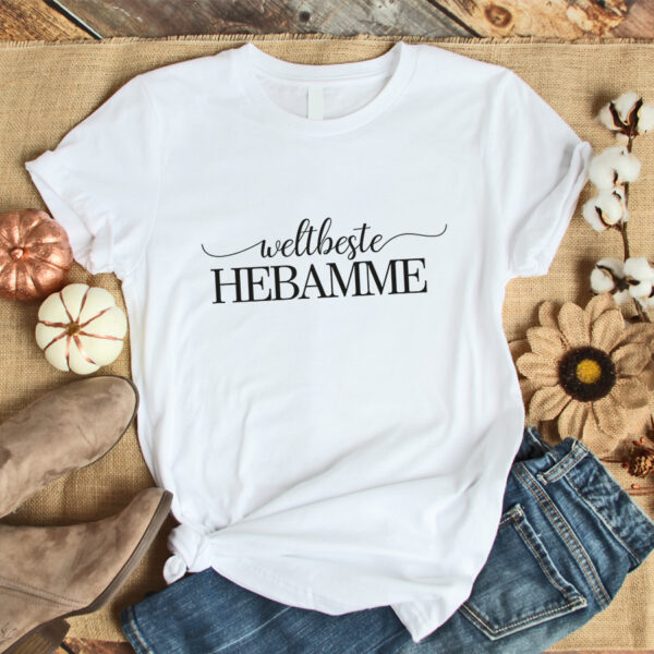 Weltbeste Hebamme T-Shirt weiß aus 100% Baumwolle – Bild 2