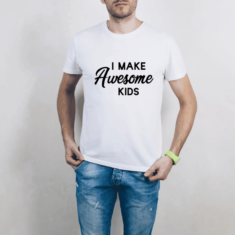 Herren T-Shirt "I make awesome kids" weiß aus 100% Baumwolle – Bild 3