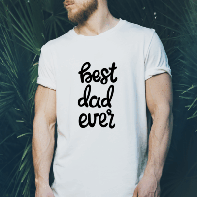 Herren T-Shirt "best dad ever" weiß aus 100% Baumwolle