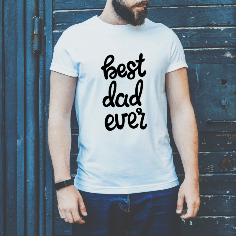 Herren T-Shirt "best dad ever" weiß aus 100% Baumwolle – Bild 2
