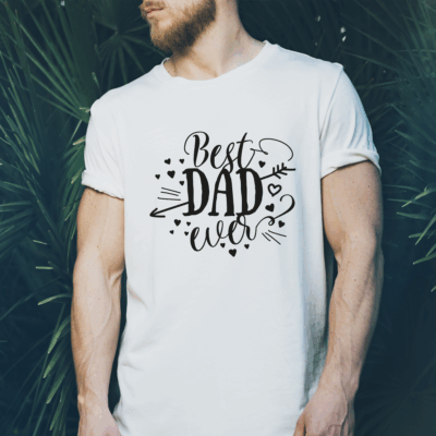 Herren T-Shirt "Best DAD ever" weiß aus 100% Baumwolle