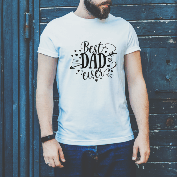 Herren T-Shirt "Best DAD ever" weiß aus 100% Baumwolle – Bild 2