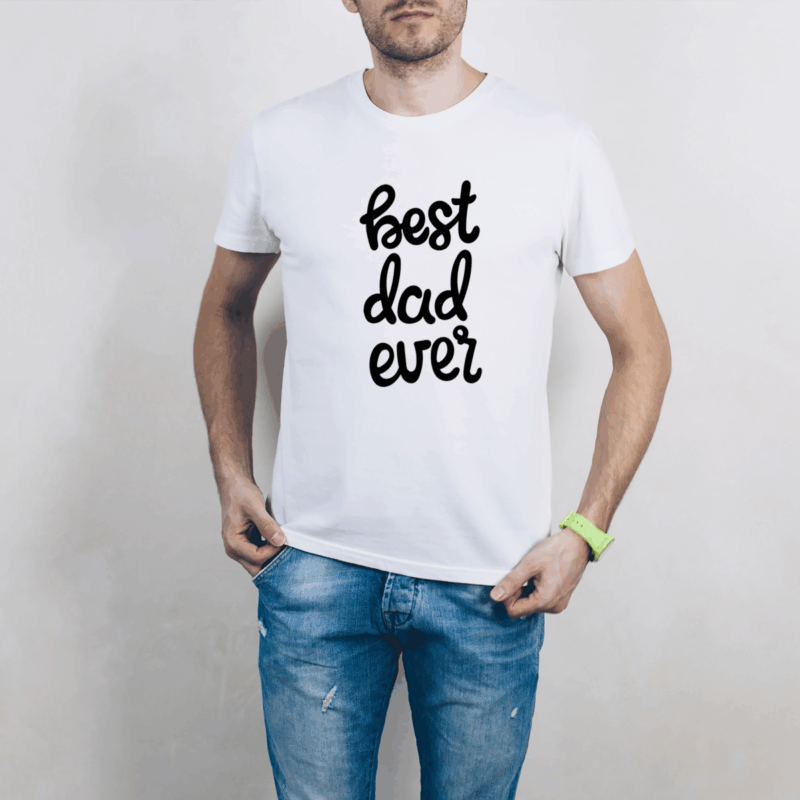 Herren T-Shirt "best dad ever" weiß aus 100% Baumwolle – Bild 3