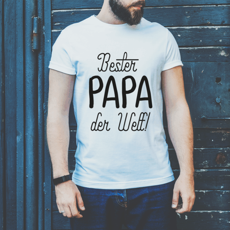 Herren T-Shirt "Bester PAPA der Welt" weiß aus 100% Baumwolle – Bild 2