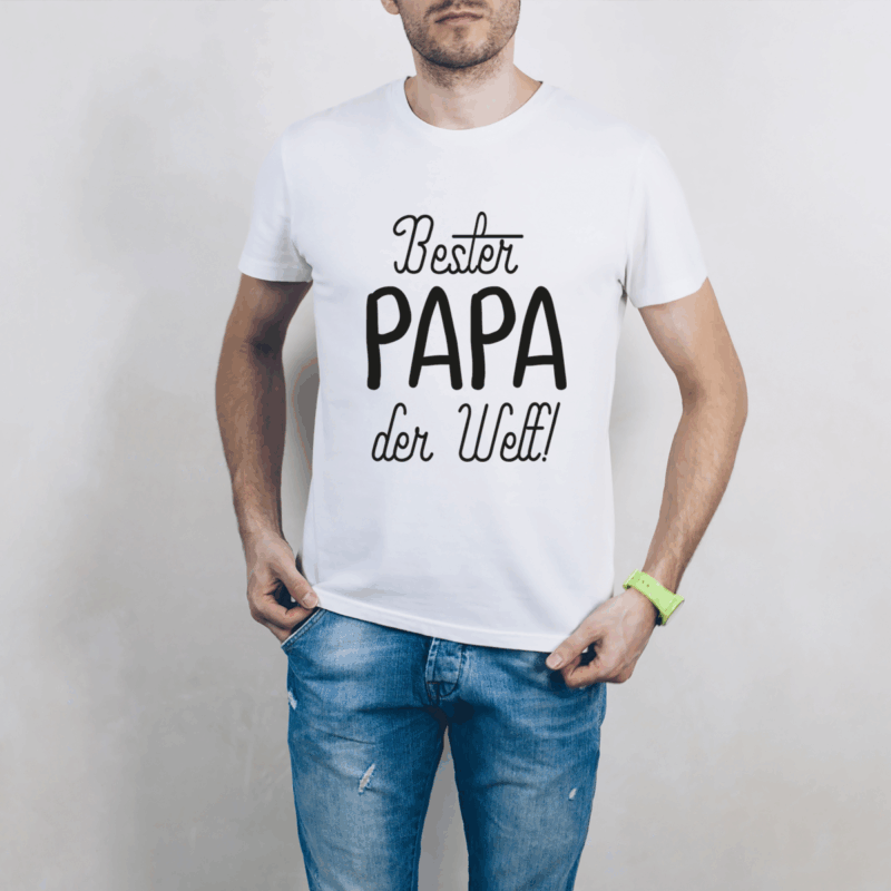 Herren T-Shirt "Bester PAPA der Welt" weiß aus 100% Baumwolle – Bild 3