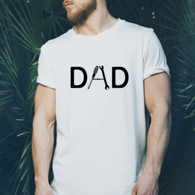 Herren T-Shirt "DAD" weiß aus 100% Baumwolle