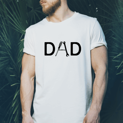 Herren T-Shirt "DAD" weiß aus 100% Baumwolle