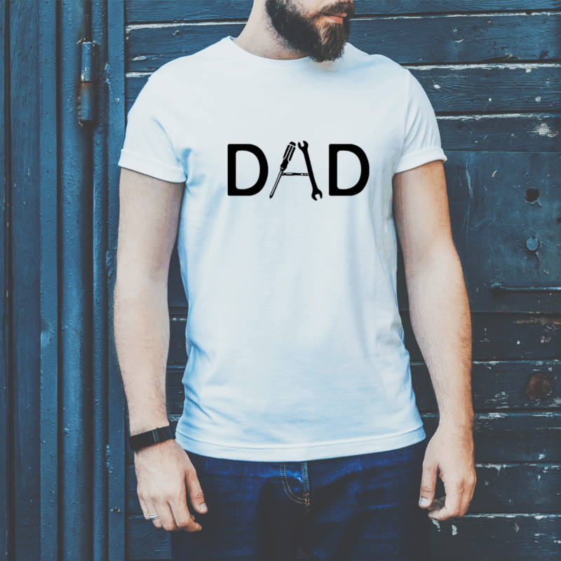 Herren T-Shirt "DAD" weiß aus 100% Baumwolle – Bild 2