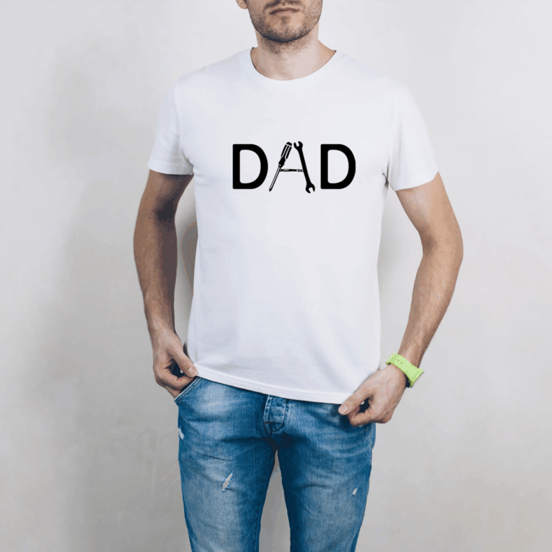 Herren T-Shirt "DAD" weiß aus 100% Baumwolle – Bild 3