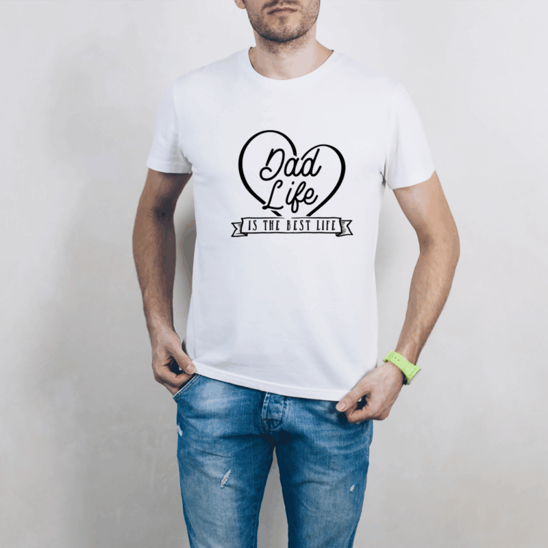 Herren T-Shirt "Dad life is the best life" weiß aus 100% Baumwolle – Bild 3