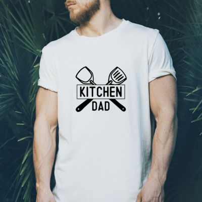Herren T-Shirt "Kitchen Dad" weiß aus 100% Baumwolle