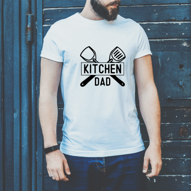 Herren T-Shirt "Kitchen Dad" weiß aus 100% Baumwolle – Bild 2